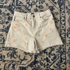 Gap denim embroidered shorts